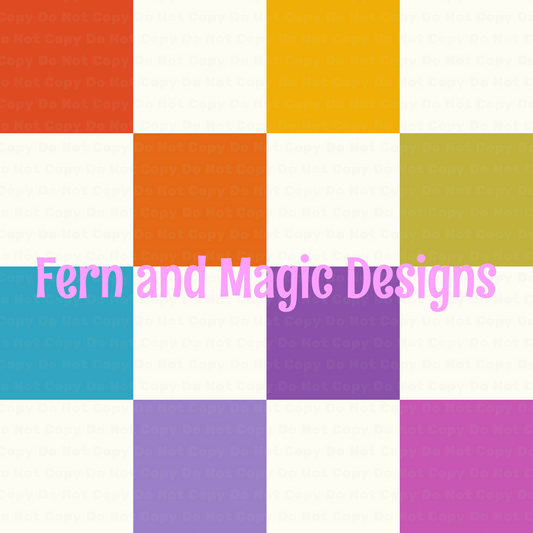 Retro Checkered Floral